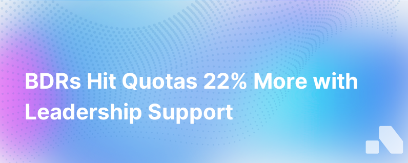 Bdrs Achieve 22 Higher Quota Attainment When They Feel Supported By Leadership