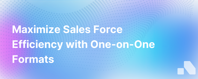 One On One Formats To Increase Sales Force Effectiveness